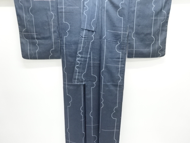  大正ロマン　抽象模様織出しお召着物